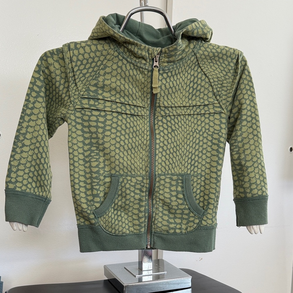 Hoodie Kids - Triceratops - Green Patterned - Size 4T